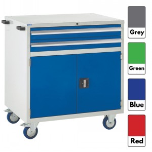 Euroslide Storage Cabinet Mobile 2 Drawers & Cupboard